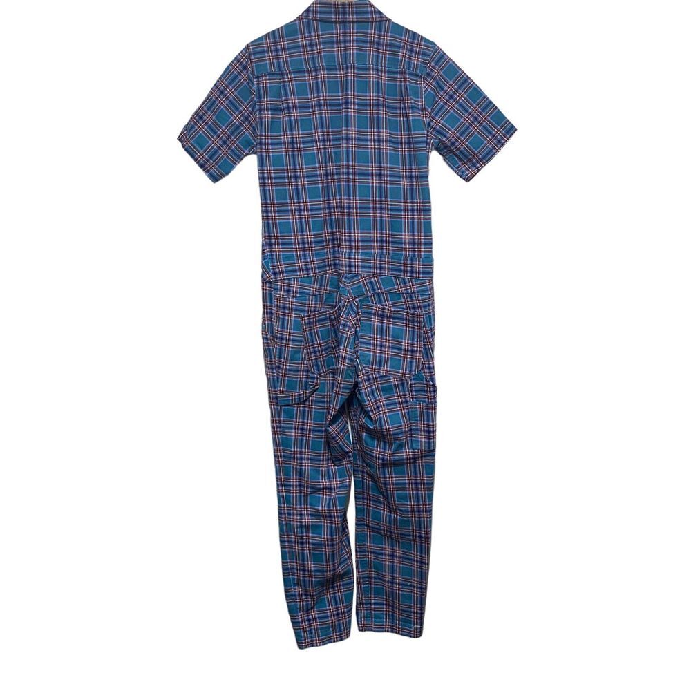 Wildfang Blue and Red Plaid Jumpsuit MEDIUM - Picture 13 of 15